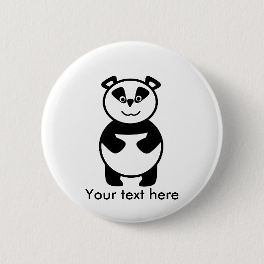 Lächelnder Pandabär Button (Vorderseite)