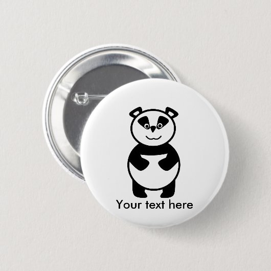 Lächelnder Pandabär Button (Vorne & Hinten)