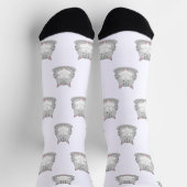 Lächelnder pausbäckiger Katzenmuster Socken (Oben)