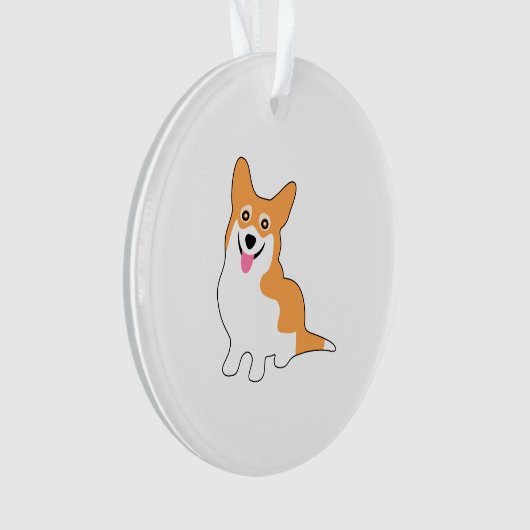 Lächelnder Pembroke-Walisercorgi-Cartoon Ornament (Vorderseite)