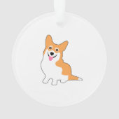 Lächelnder Pembroke-Walisercorgi-Cartoon Ornament (Rückseite)