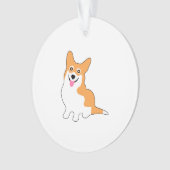 Lächelnder Pembroke-Walisercorgi-Cartoon Ornament (Vorderseite)