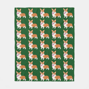 Lächelnder Pembroke-WaliserCorgi Fleecedecke