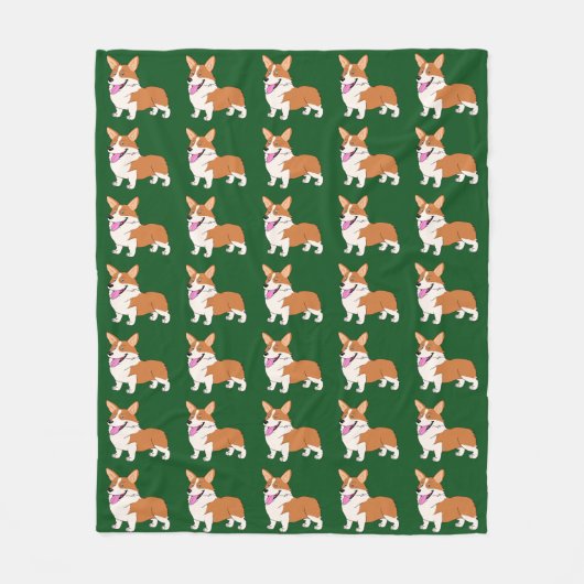 Lächelnder Pembroke-WaliserCorgi Fleecedecke (Vorderseite)