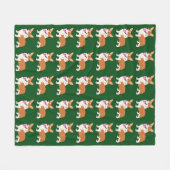 Lächelnder Pembroke-WaliserCorgi Fleecedecke (Vorderseite (Horizontal))