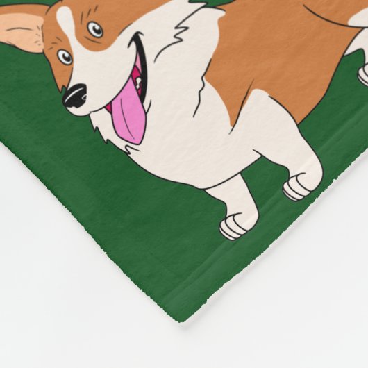 Lächelnder Pembroke-WaliserCorgi Fleecedecke (Ecke)