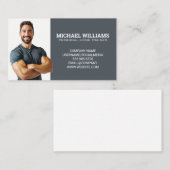 Lächelnder Personal Trainer | Fitness Visitenkarte (Vorne/Hinten)