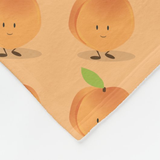 Lächelnder Pfirsich Fleecedecke (Ecke)