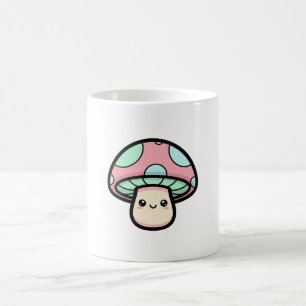 Lächelnder Pilz – Süße Kawaii-Illustration Kaffeetasse