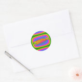 Lächelnder psychedelischer Wal-Aufkleber Runder Aufkleber (Umschlag)