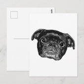 Lächelnder Pug Punkt Post Postkarte (Vorne/Hinten)
