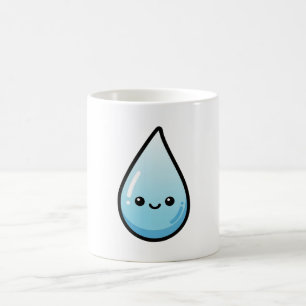 Lächelnder Regentropfen – süße Kawaii-Illustration Kaffeetasse