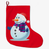 Lächelnder Schneemann Großer Weihnachtsstrumpf (Vorderseite)