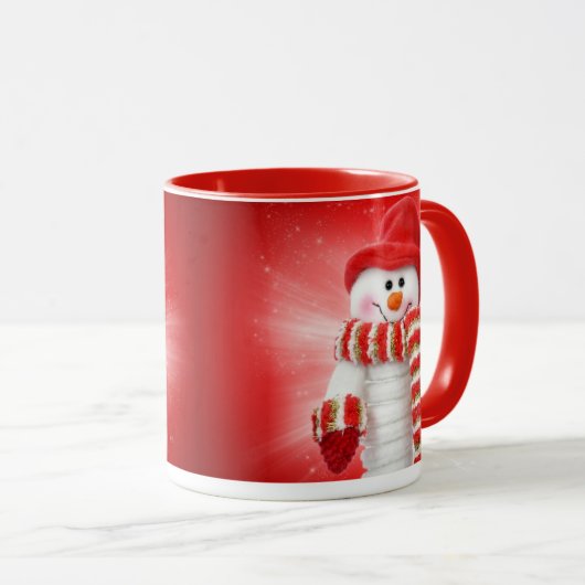 lächelnder Schneemann Tasse (VorderseiteRechts)