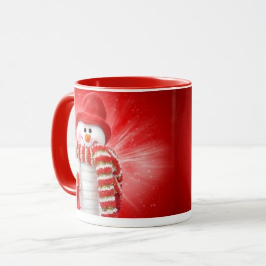 lächelnder Schneemann Tasse (Vorderseite Links)