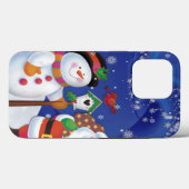 Lächelnder Schneemann und Weihnachtsmann Case-Mate iPhone Hülle (Rückseite (Horizontal))