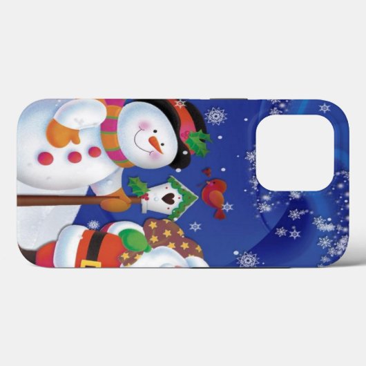 Lächelnder Schneemann und Weihnachtsmann Case-Mate iPhone Hülle (Rückseite (Horizontal))
