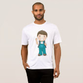 Lächelnder Schuljunge mit Rucksack T-Shirt (Vorne ganz)