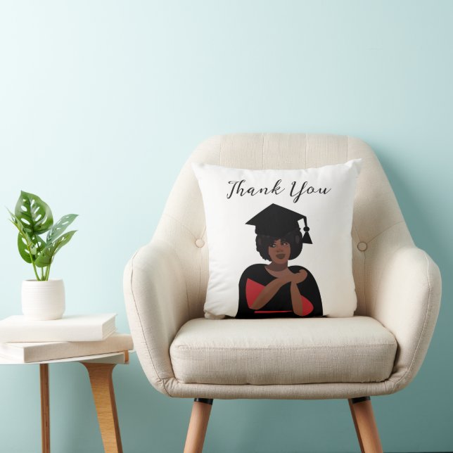 Lächelnder Schwarz-Weiß-Abschluss Kissen (Stuhl )