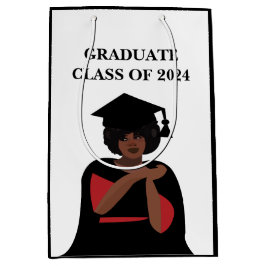 Lächelnder Schwarz-Weiß-Abschluss Mittlere Geschenktüte