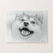 Lächelnder Shiba Inu Hund Puzzle (Horizontal)
