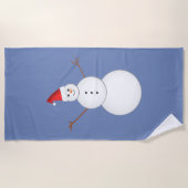 Lächelnder Snowman, der eine rote Strandtuch (Vorderseite)