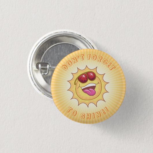 Lächelnder Sonnenschein Button (Vorne & Hinten)
