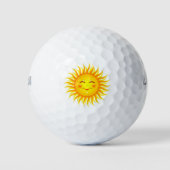 Lächelnder Sonnenschein Golfball (Vorderseite)