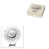 Lächelnder Sonnenschein mit Individuelle Name Gummistempel (Stempel)