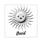 Lächelnder Sonnenschein mit Individuelle Name Gummistempel (Prägung)