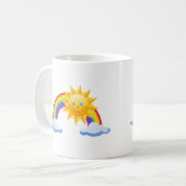 Lächelnder Sonnenschein-Regenbogen Kaffeetasse (Vorderseite Links)