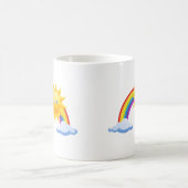 Lächelnder Sonnenschein-Regenbogen Kaffeetasse (Mittel)