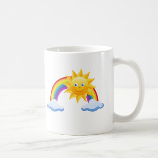 Lächelnder Sonnenschein-Regenbogen Kaffeetasse