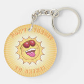 Lächelnder Sonnenschein Schlüsselanhänger (Rückseite)