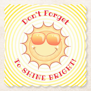 Lächelnder Sonnenscheinpapier-Untersetzer Untersetzer