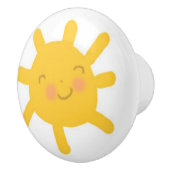 Lächelnder Sonnenschubknopf Keramikknauf (Rechts)