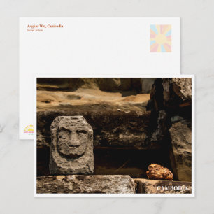 Lächelnder Stein-Totem Kambodscha – Postkarte