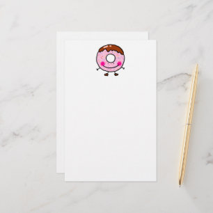 Lächelnder Streusel-Donut-Charakter Kunst Briefpapier