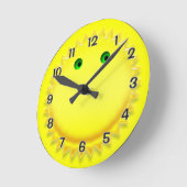 Lächelnder Sun Runde Wanduhr (Winkel)