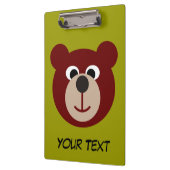 Lächelnder Teddybär + Ihr Text Klemmbrett (Links)