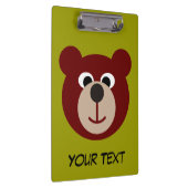 Lächelnder Teddybär + Ihr Text Klemmbrett (Rechts)