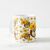 Lächelnder Teddybär mit Krone Kaffeetasse (Vorderseite Links)