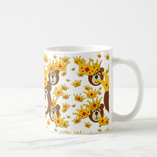 Lächelnder Teddybär mit Krone Kaffeetasse