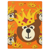 Lächelnder Teddybär mit Krone Klemmbrett (Rückseite)