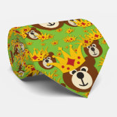 Lächelnder Teddybär mit Krone Krawatte (Gerollt)