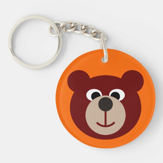 Lächelnder Teddybär Schlüsselanhänger (Vorderseite)