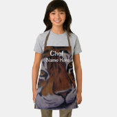 Lächelnder Tiger Kochen Koch (Name hier) Kinder Sc Schürze (Insitu)