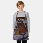Lächelnder Tiger Kochen Koch (Name hier) Kinder Sc Schürze (Getragen)