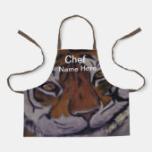 Lächelnder Tiger Kochen Koch (Name hier) Kinder Sc Schürze (Vorderseite)