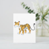 Lächelnder Tiger Postkarte (Stehend Vorderseite)